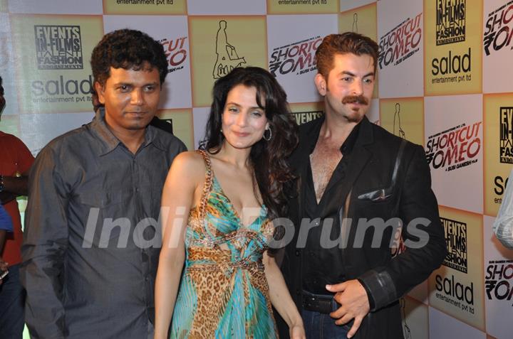 Neil, Ameesha Patel & Susi Ganesh at Amisha Patel Birthday Party and Film Shortcut Romeo promotion