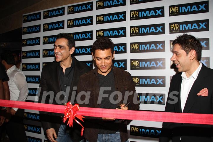 Aamir Khan launching Kotak IMAX PVR Phoenix with Ajay & Sanjeev Bijli