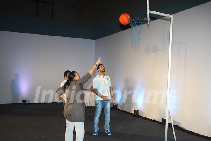 John Abraham with his mother Firoza Irani at P&G initiative THANK YOU MOM at Mehboob Studios in Bandra, Mumbai