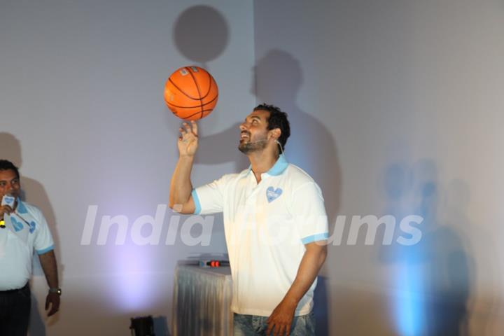 John Abraham with his mother Firoza Irani at P&G initiative THANK YOU MOM at Mehboob Studios in Bandra, Mumbai