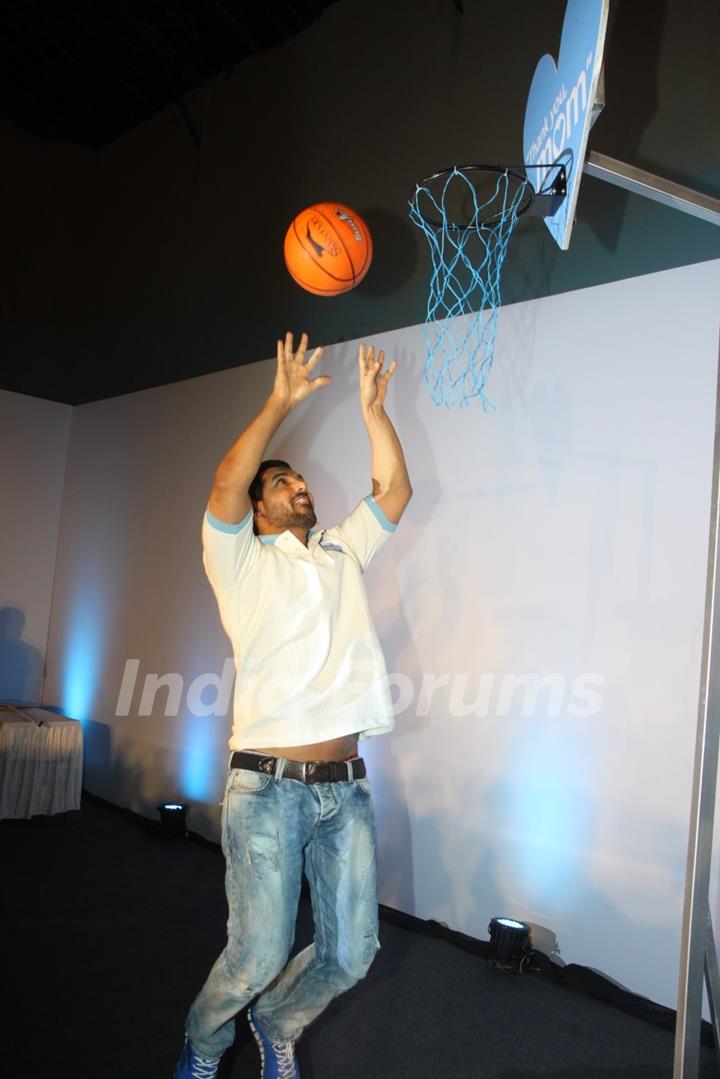 John Abraham with his mother Firoza Irani at P&G initiative THANK YOU MOM at Mehboob Studios in Bandra, Mumbai