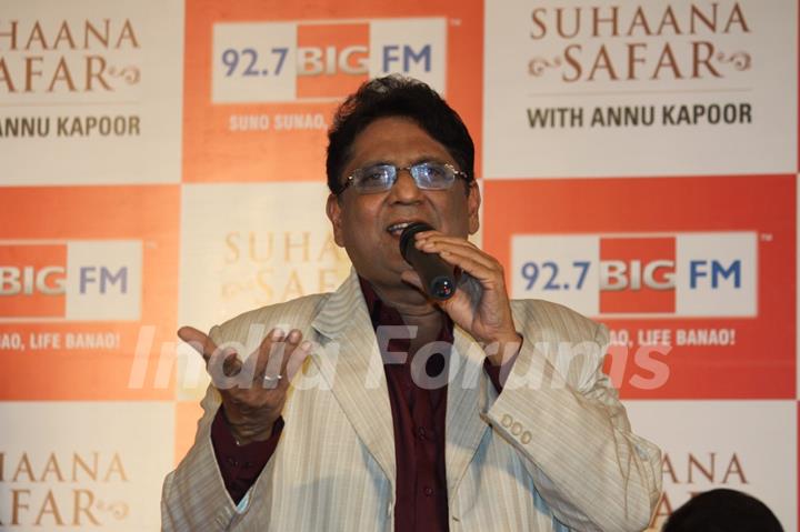 Launch of Annu Kapoor's new show Suhaana Safar for BIG FM 92.7 at Hotel Sun N Sand in Juhu, Mumbai