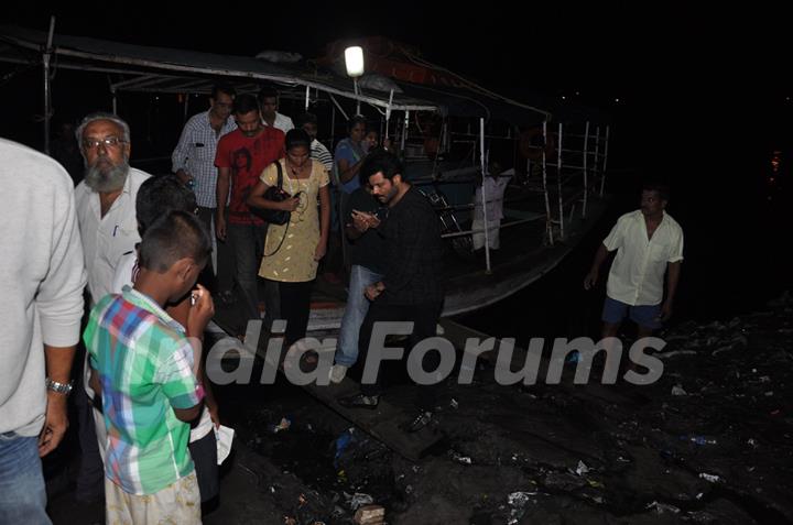 Anil Kapoor snapped travelling in a Jetty