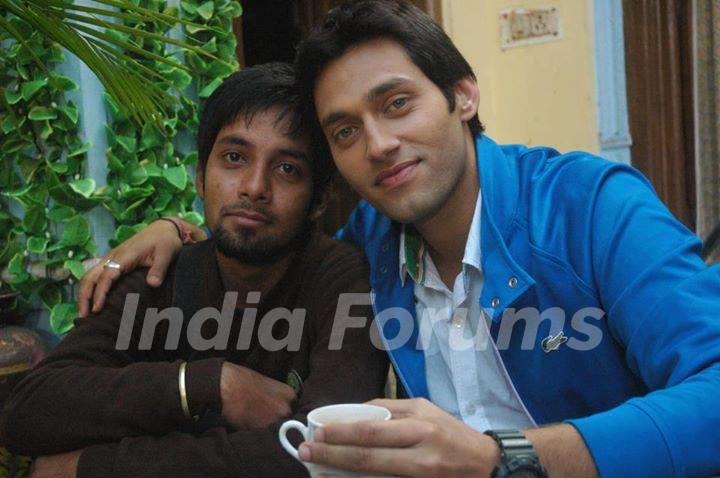 Sumit Vats on Hitler Didi sets with crew member