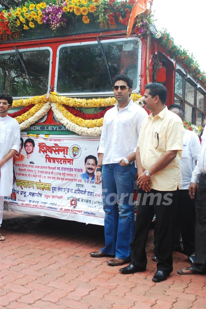 Abhishek Bachchan at Flag off ceremony of BEST’s new special busses