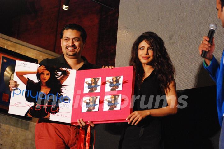 Priyanka Chopra during the launch video songs of Exotic featuring pitbull