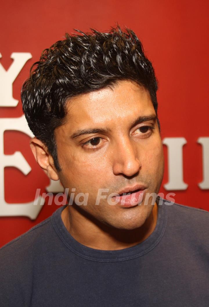 Farhan Akhtar during a contest that was held by Royal Enfield at Gurgaon