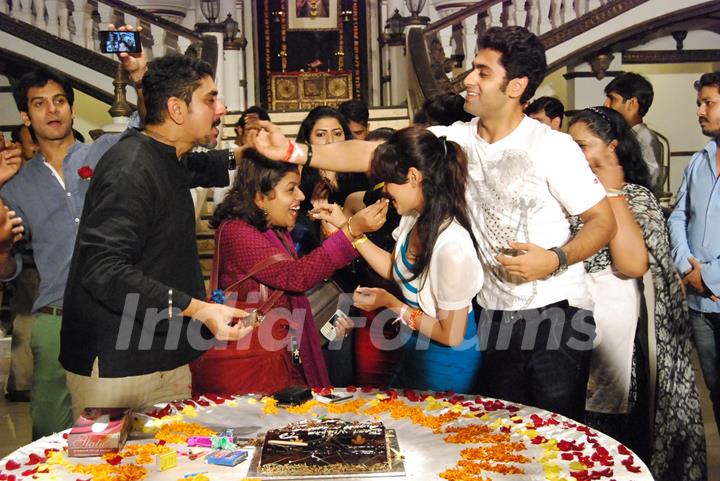 Amrit Manthan cake cutting, the last day of the shoot