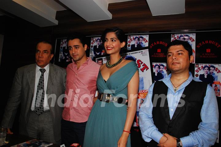 Imran Khan and Sonam Kapoor during the unveiling magazine of Stardust cover