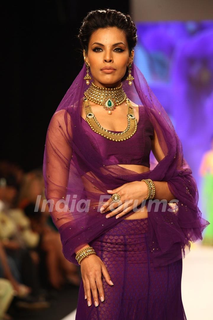 Models walks the ramp at IIJW 2013 Day 4