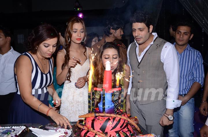 Sara Khan and Pratyusha Banerjee at her Birthday Party