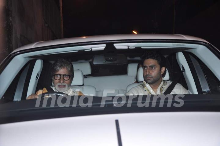 Big B and Baby B were at Shahrukh Khan's Grand Eid Party