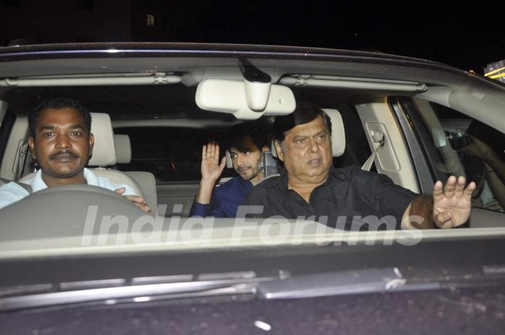 David Dhawan with son Varun Dhawan arrives at Shahrukh Khan's Grand Eid Party