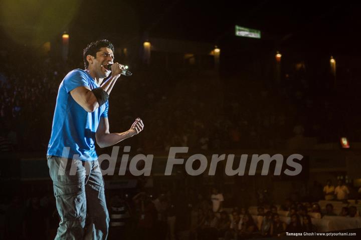 Farhan Akhtar performs with his band Farhan Live