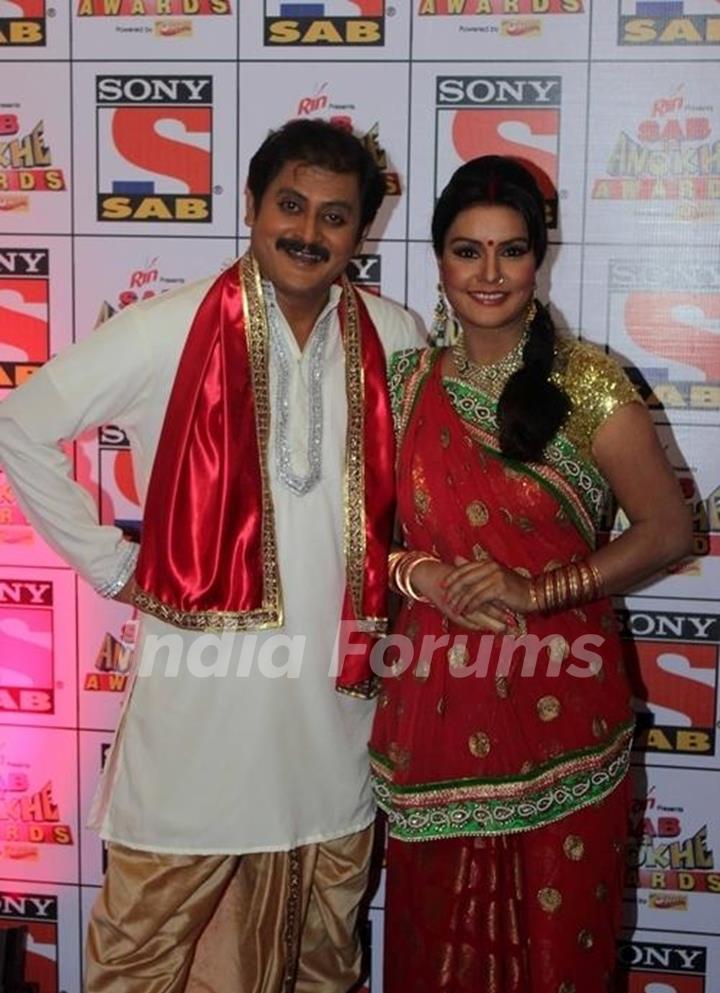 Rohitashv Gaur and Sucheta Khanna at SAB Ke Anokhe Awards 2013