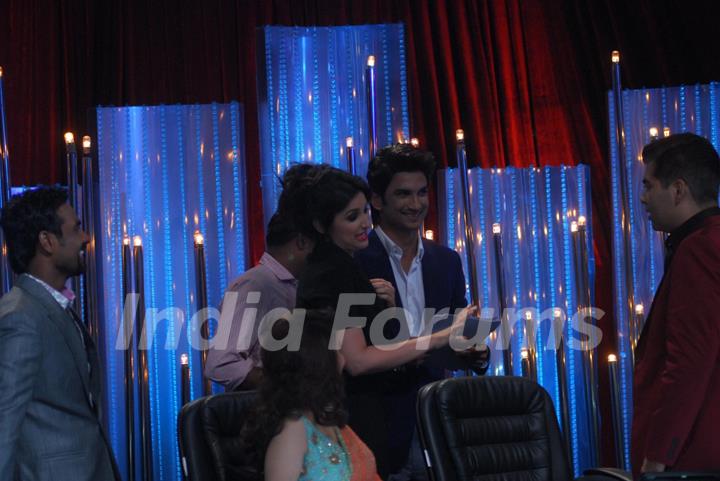 Parineeti Chopra and Sushant Singh Rajput on the sets of Jhalak Dikhhla Jaa