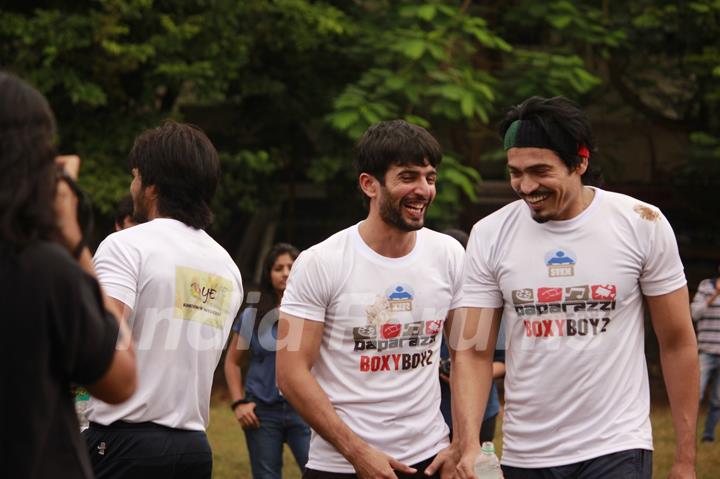 Jay Bhanushali and Shawar Ali share a joke at the Match