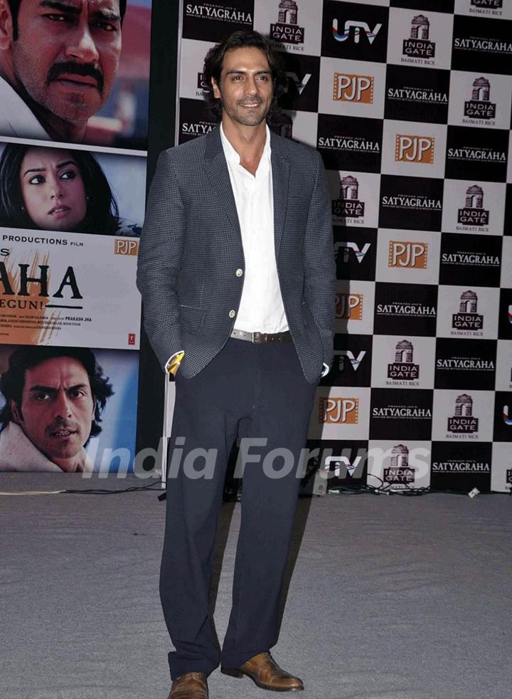 Arjun Rampal at Satyagraha movie team during the promotion