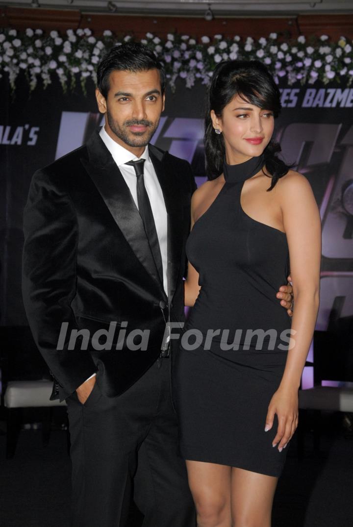 John Abraham and Shruti Hassan at the Welcome Back Movie Launch