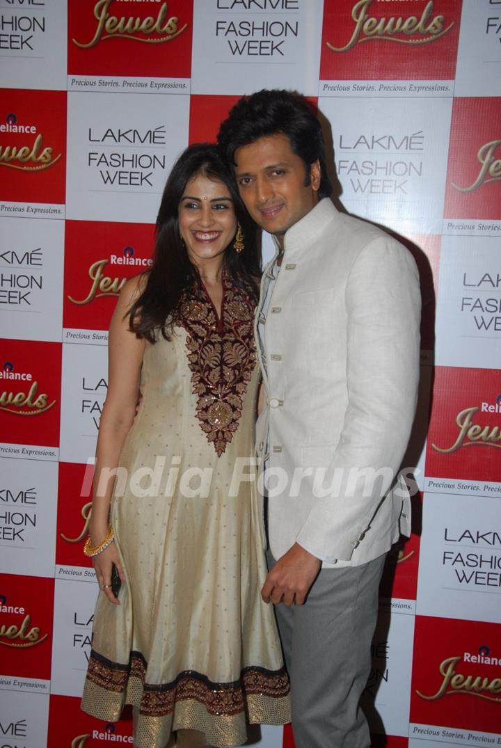 Genelia D'souza and Ritesh Deshmukh at LFW Winter Festival 2013