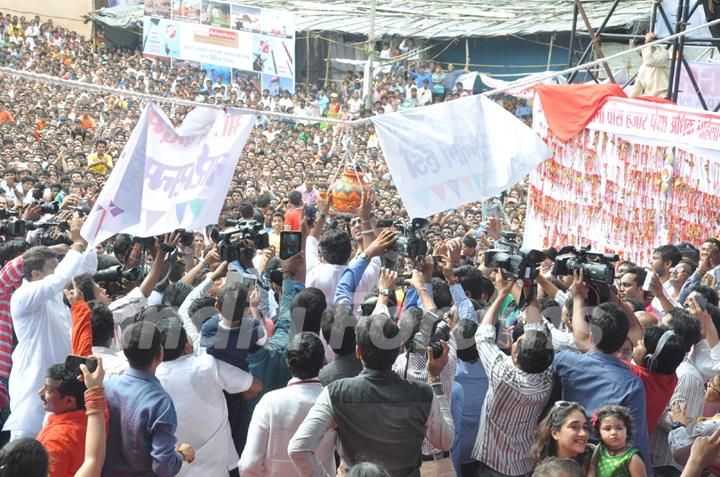 The Crowd gathers for Dahi Handi celebrations