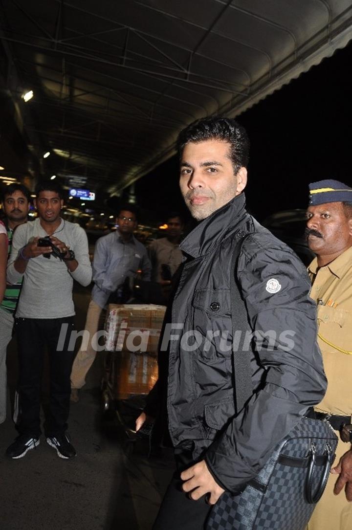 Karan Johar was seen at Mumbai Airport leaving for SAIFTA