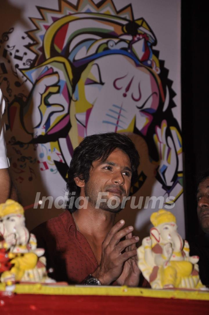 Shahid Kapoor during the launch of Times Green Ganesha Campaign