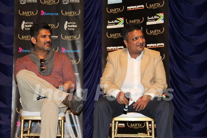 Suniel Shetty and Sanjay Gupta at the Shootout Series screened at Durban