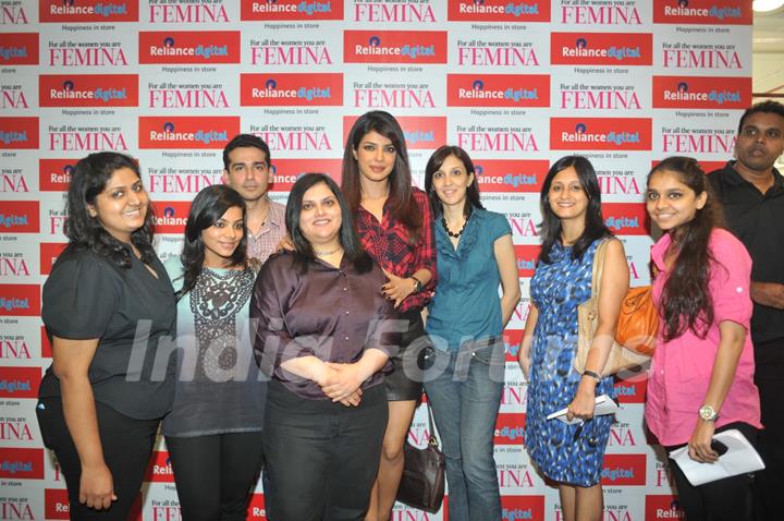 The Core team of Femina Magazine with Priyanka Chopra at the launch