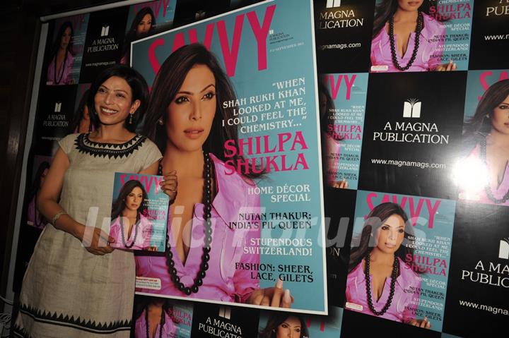 Shilpa Shukla unveils the cover page of SAVVY Magazine