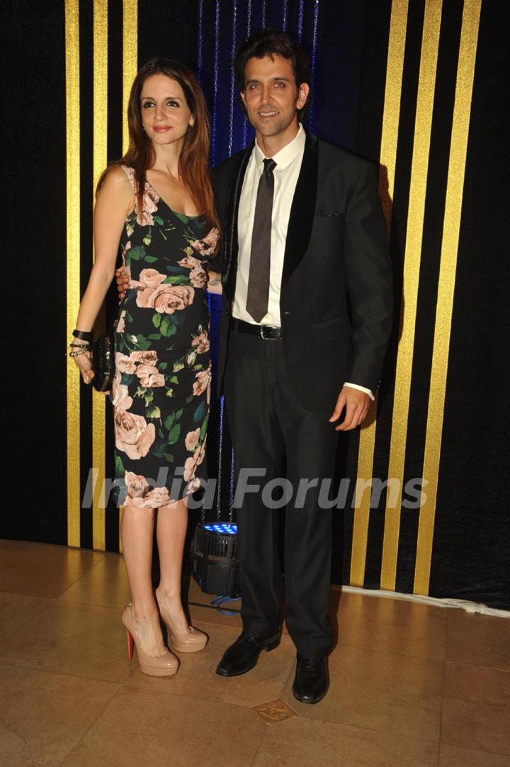 Sussanne and Hrithik Roshan at Rakesh Roshan's 64th birthday bash