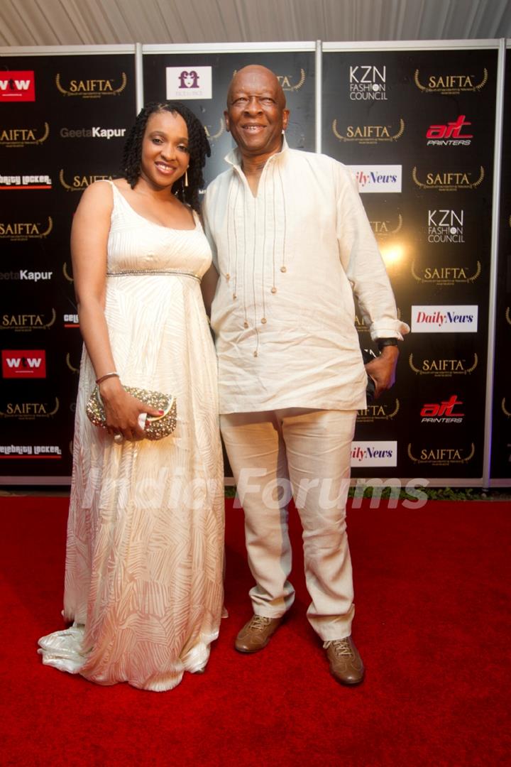 Mr Welcome Msomi, Jury member SAIFTA with his Wife at the red carpet of SAIFTA