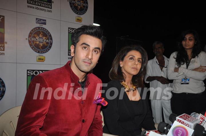 Ranbir Kapoor & Neetu Kapoor promote Besharam on KBC 7 sets