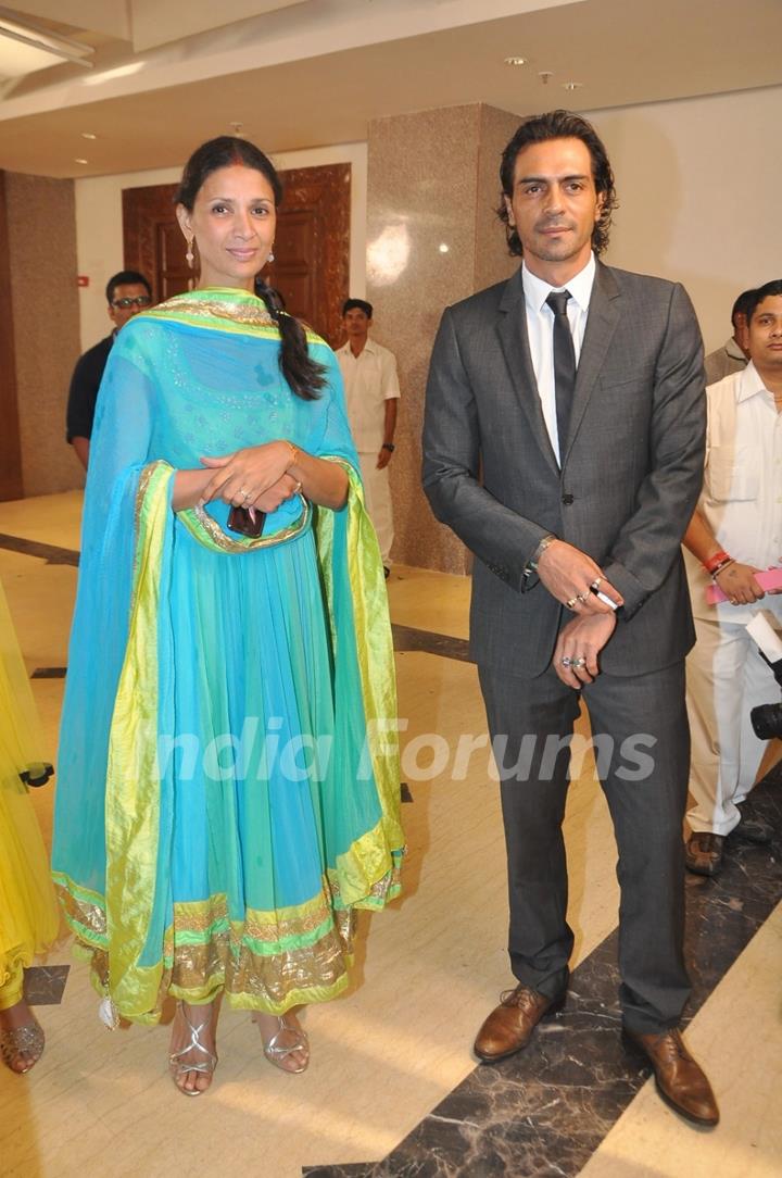 Mehr Jesia and Arjun Rampal at Rahul Thackeray & Aditi Redkar's engagement
