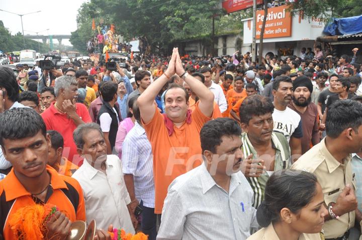 Rajiv Kapoor at RK studios Ganapti Visarjan