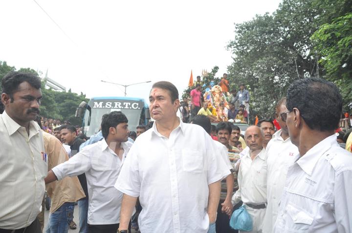 Randhir Kapoor at RK studios Ganapti Visarjan