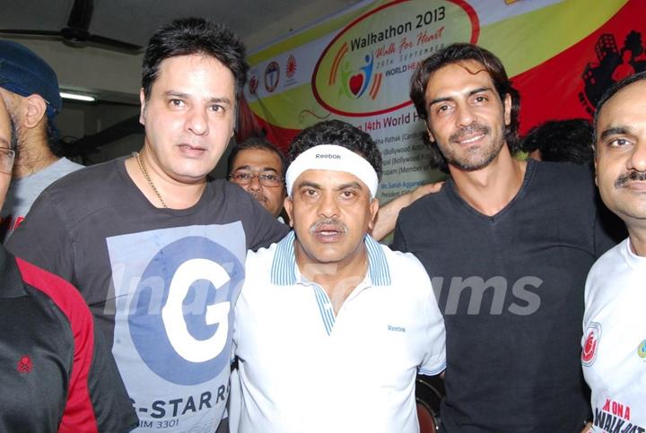 Rahul Roy and Arjun Rampal were seen at the Walkathon 2013