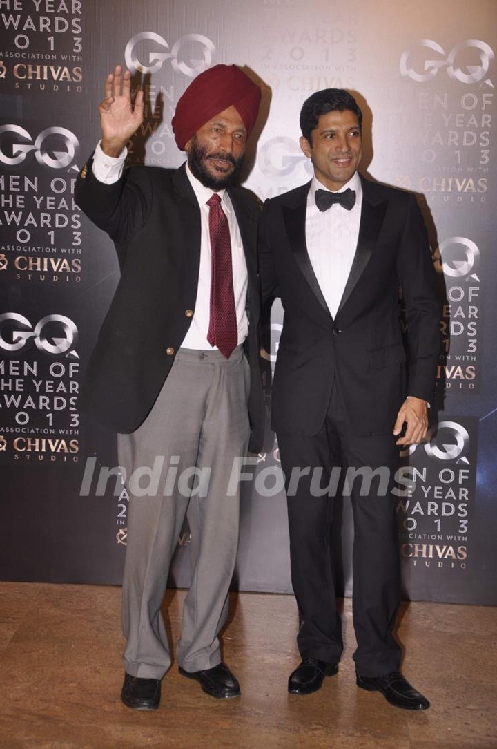 Milkha Singh and Farhan Akhtar were at the GQ Man of the Year Award 2013