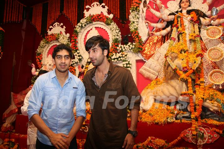 Ayan Mukerji and Ranbir Kapoor visit The North Bombay Sarbajanin Durga Puja