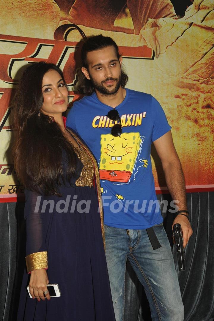 Twinkle Bajpai and Akhil Kapur at the mahurat of the film 'Desi Kattey'