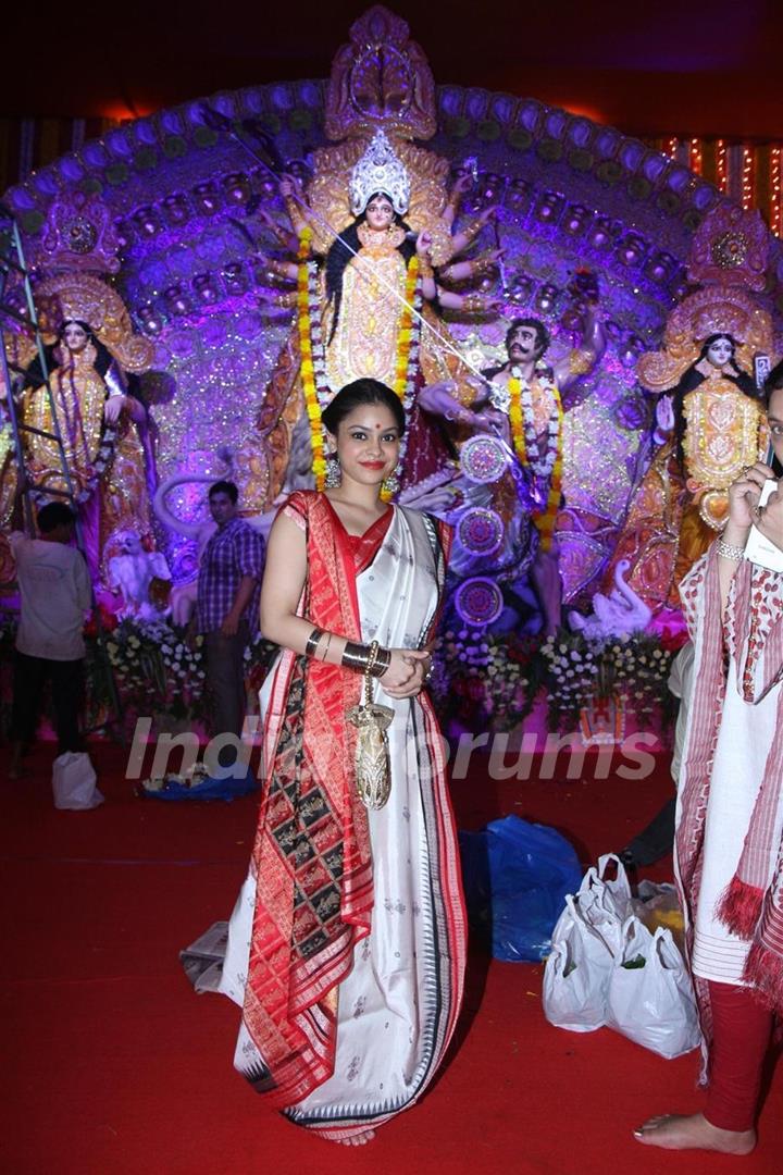 Sumona at Bombay Sarbojanin Durga Puja
