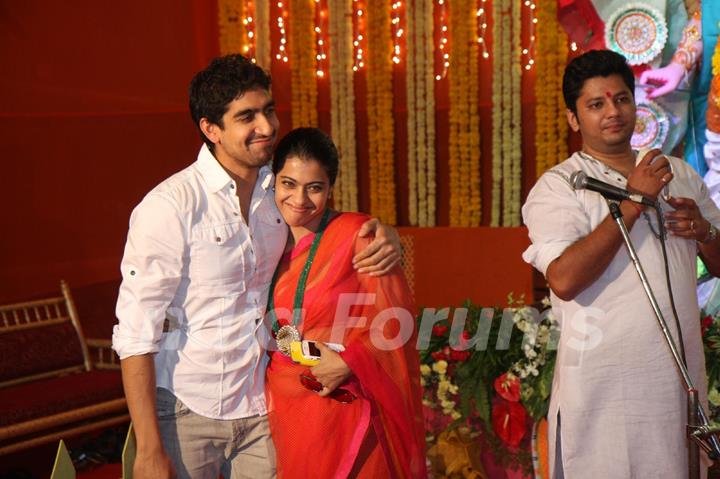 Ayan Mukerji and Kajol at the Durga Pooja celebrations