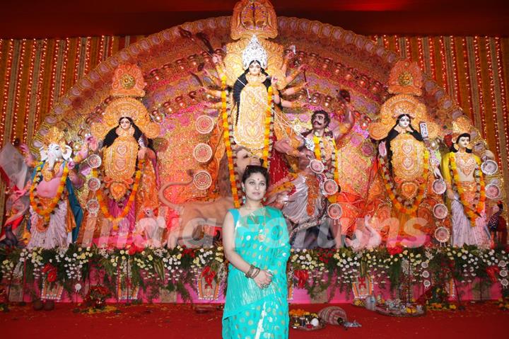 Sharbani Mukherjee at the Durga Pooja celebrations