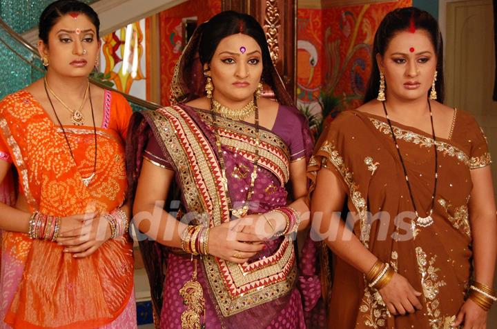 Manjula, Parul and Alpa looking sad