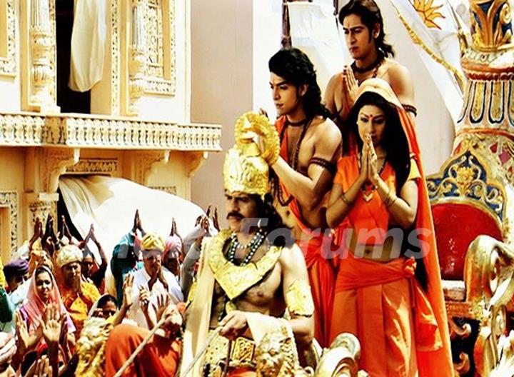 A still of Ram, Laksman and Sita