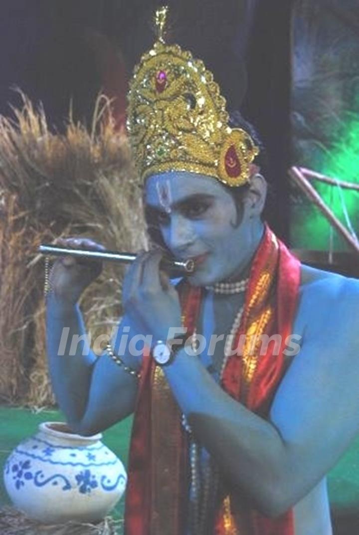 Alekh playing the role of Krishna