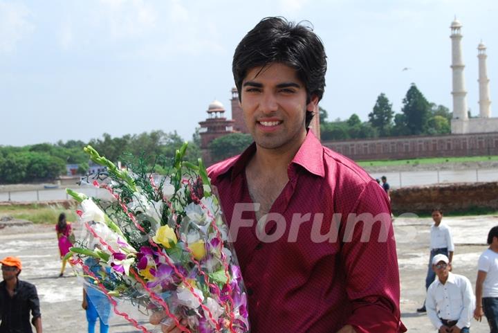 Ranvir Rajvansh with a bouquet