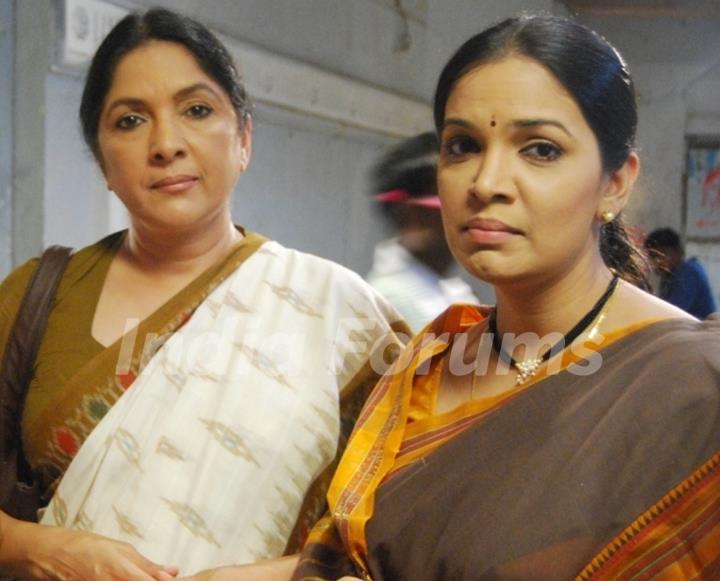 A still image of Shubha and Nanda