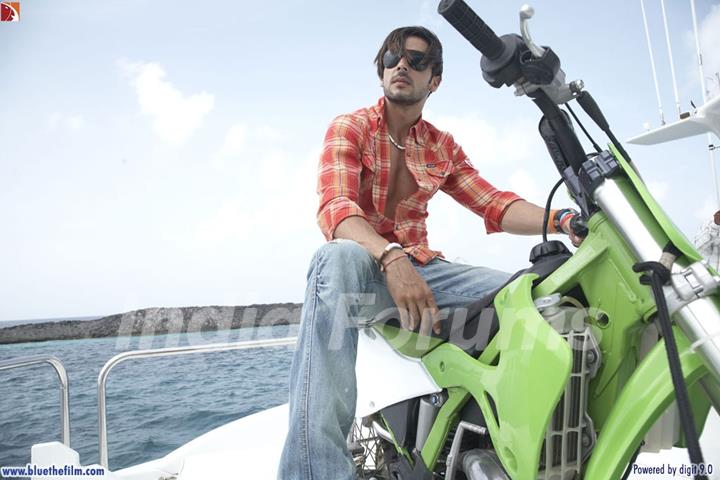 Zayed Khan sitting on a bike