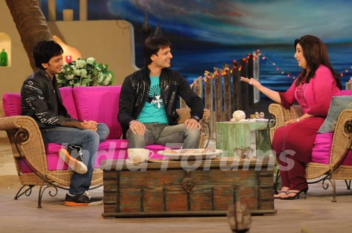 Farah Khan with Ritesh Deshmukh and Vivek Oberoi